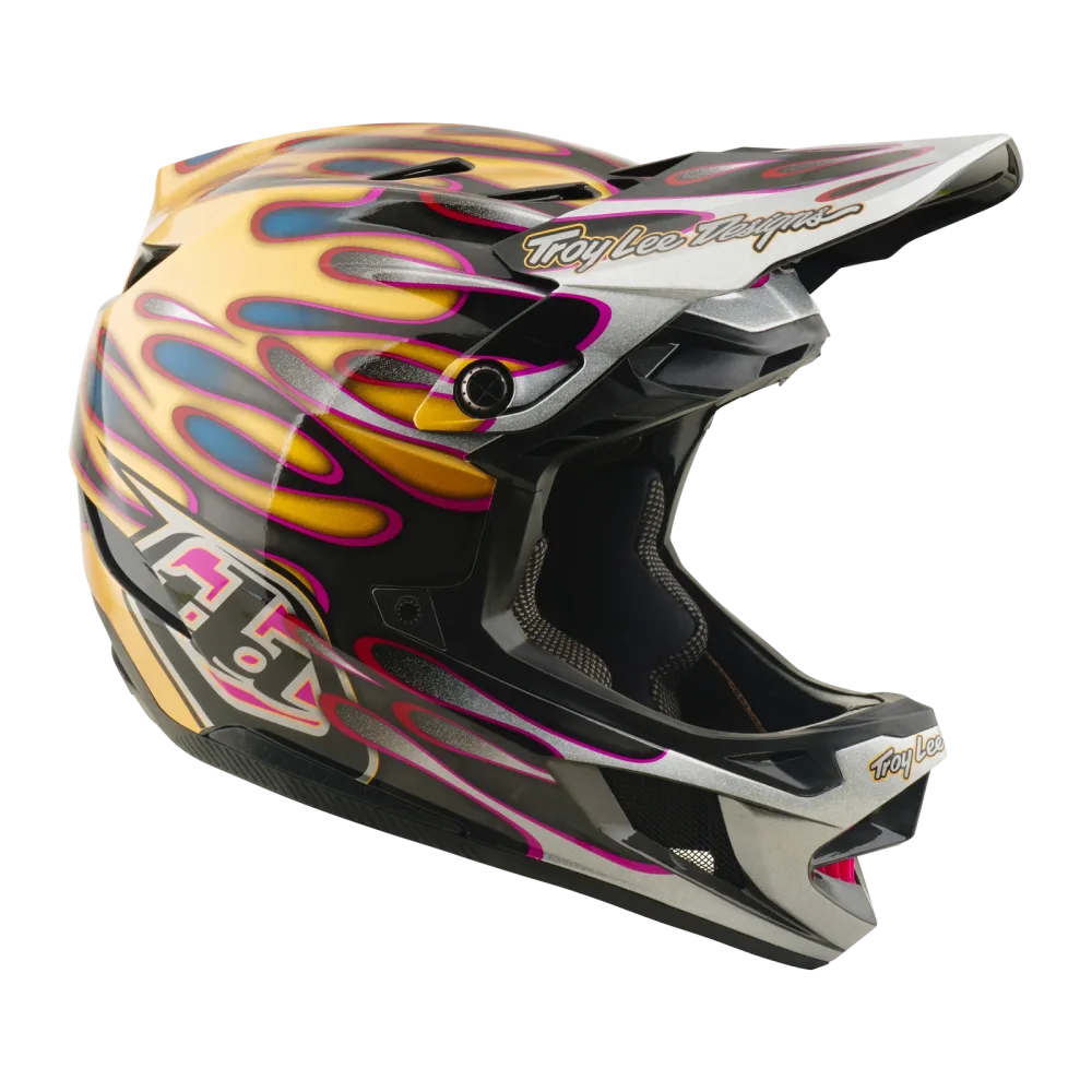 Casque VTT TROY LEE DESIGNS D4 CARBON MIPS Overspray Gold/Noir – Image 2