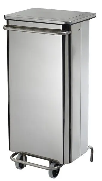 Poubelle mobile à pédale inox – Image 3
