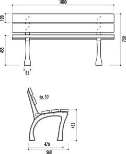 Banc recyclé glasgow – Image 2