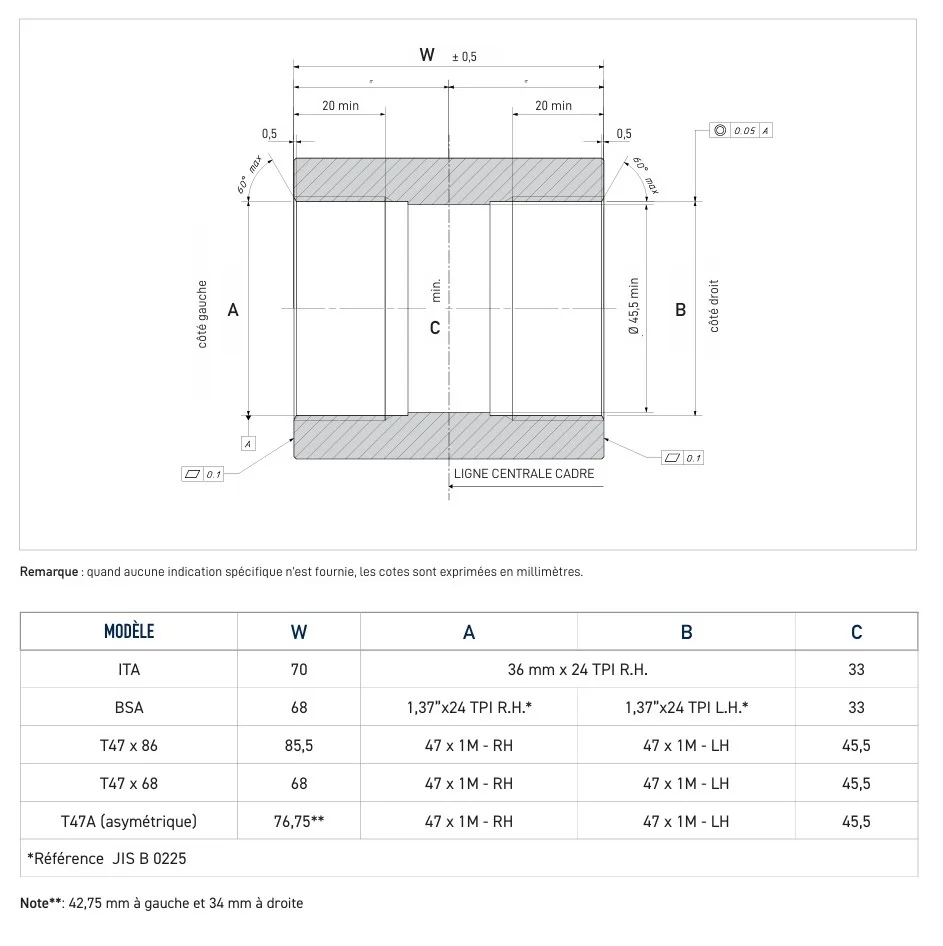 Boîtier de Pédalier Externe CAMPAGNOLO QCK-TECH T47x86mm – Image 3