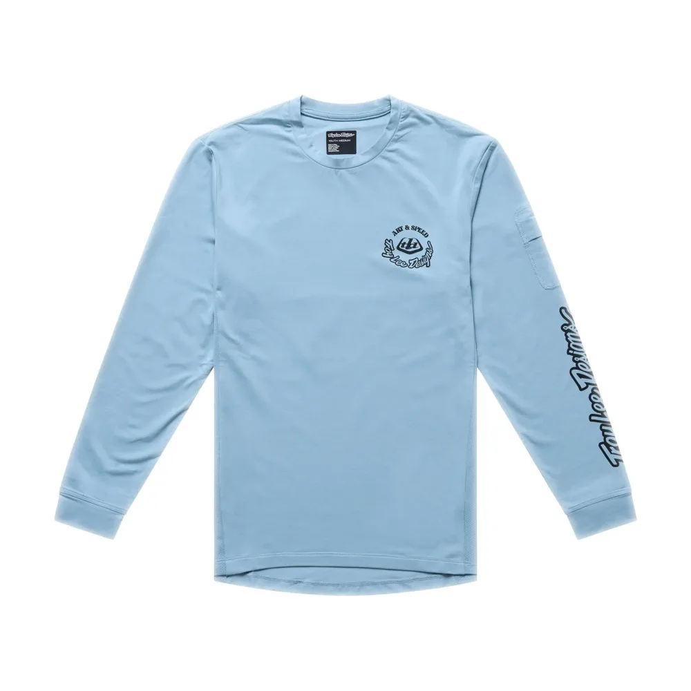 Maillot TROY LEE DESIGNS RUCKUS RIDE CARBS Junior Manches Longues Bleu