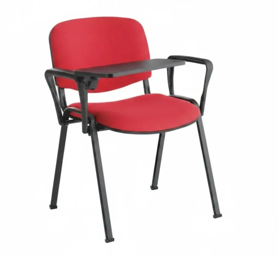 Chaise tissu Iso avec tablette écritoire et accoudoirs – Image 3