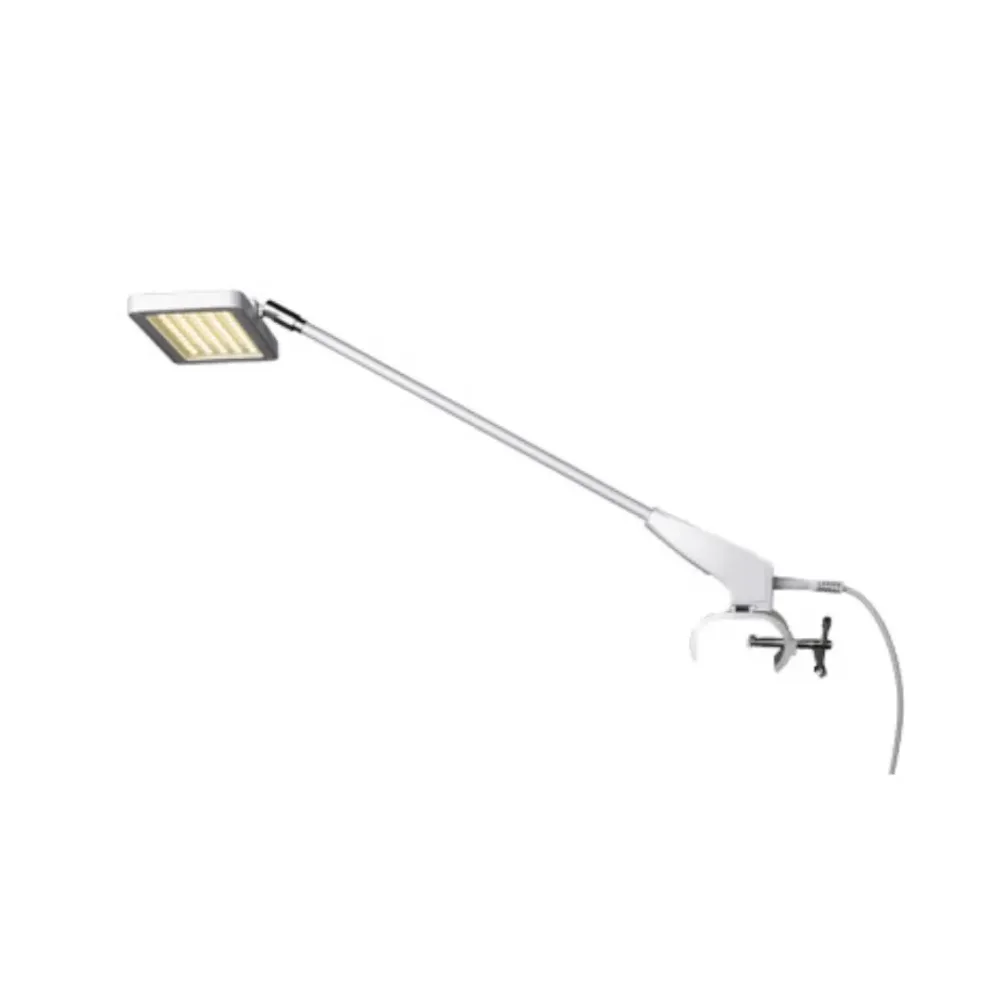 Spot led sur perche gris + fixation etau ronde