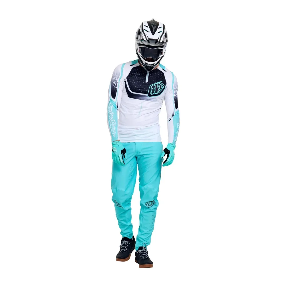 Maillot TROY LEE DESIGNS SPRINT ULTRA PROTON Manches Longues Blanc/Bleu – Image 3