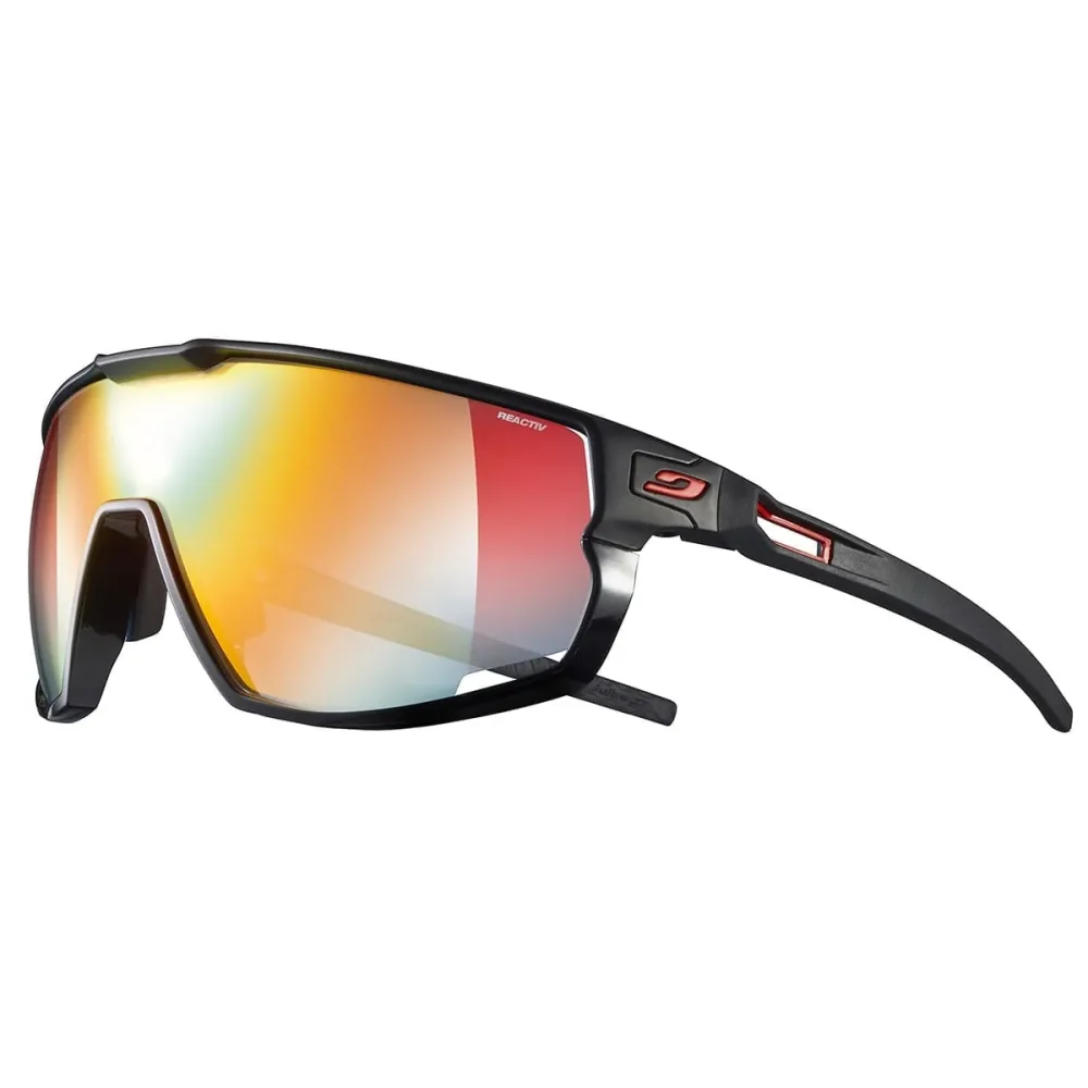 Lunettes JULBO RUSH Noir Mat/Noir Brillant Reactiv Light Amplifer Photochromique