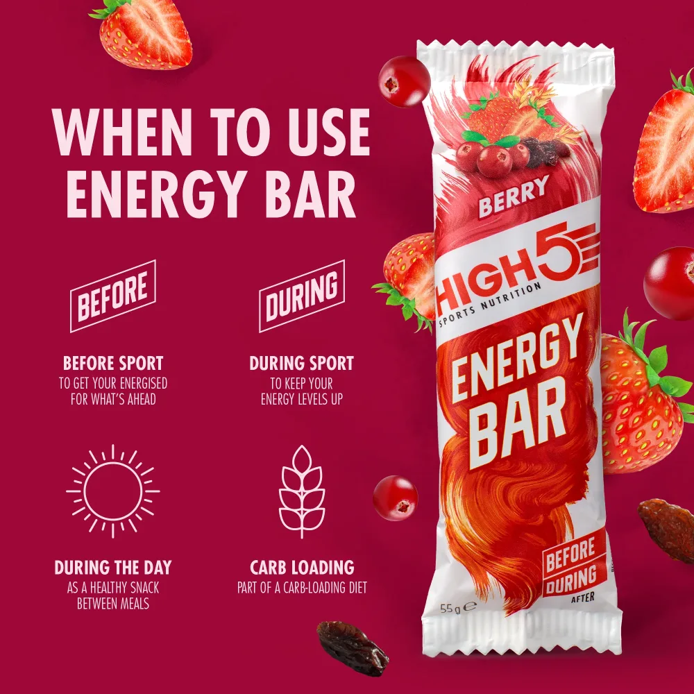 Barre Énergétique HIGH5 ENERGY BAR (55g) Fruits rouges – Image 3