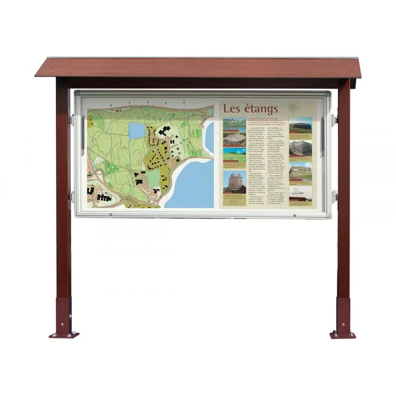 Vitrine aluminium et bois double face 2 X 27 feuilles A4