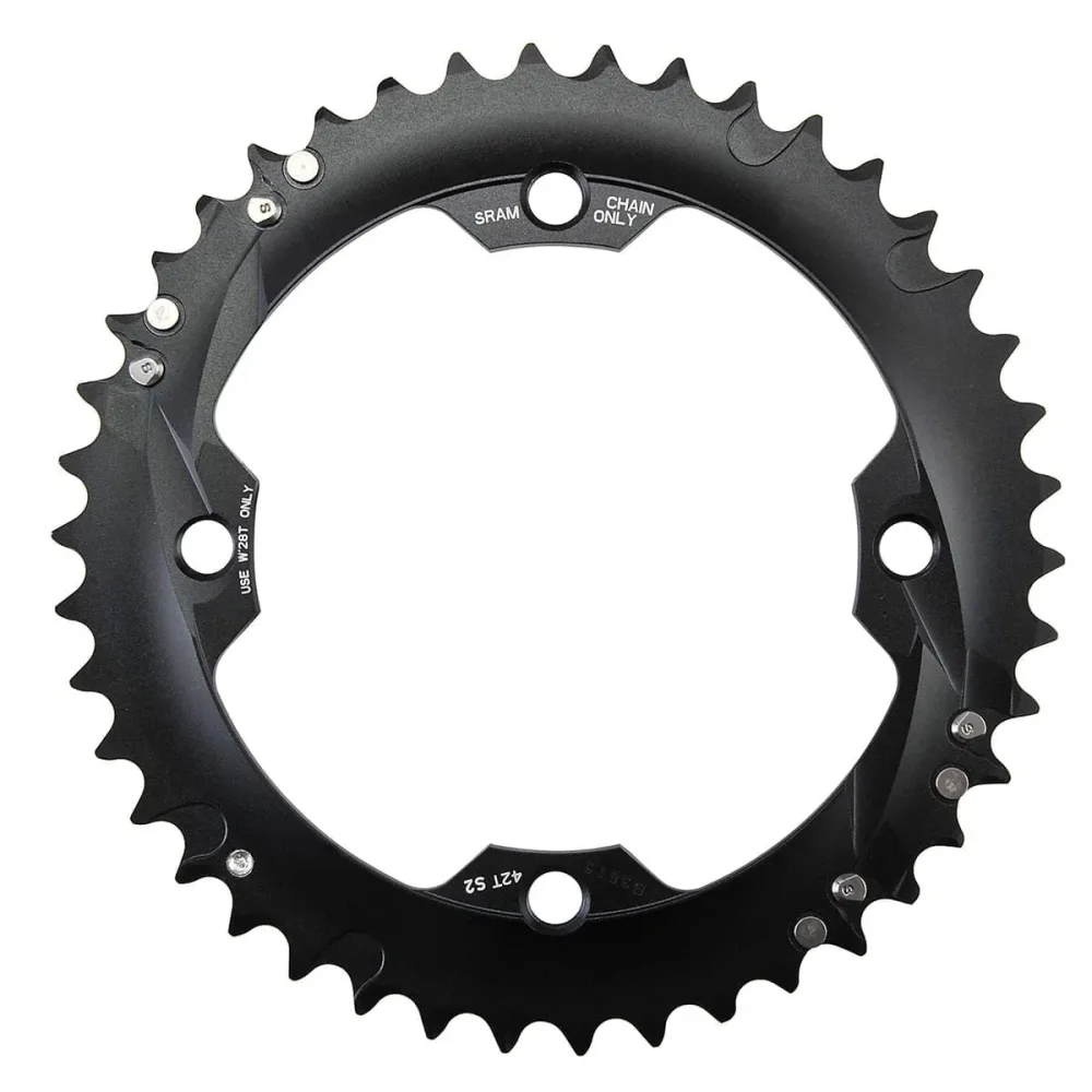 Plateau Extérieur SRAM/TRUVATIV 10V 4 Trous 120mm 39 Dts Alu Noir/Argent – Image 2