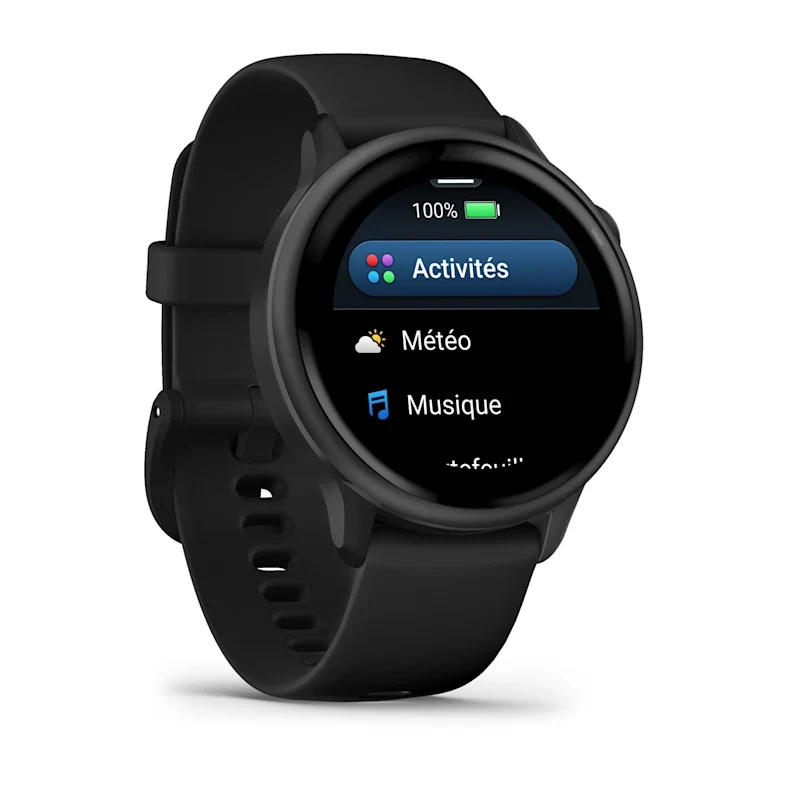 Montre Connectée Garmin Vívoactive 6 Metallic Gray avec bracelet noir – Image 2
