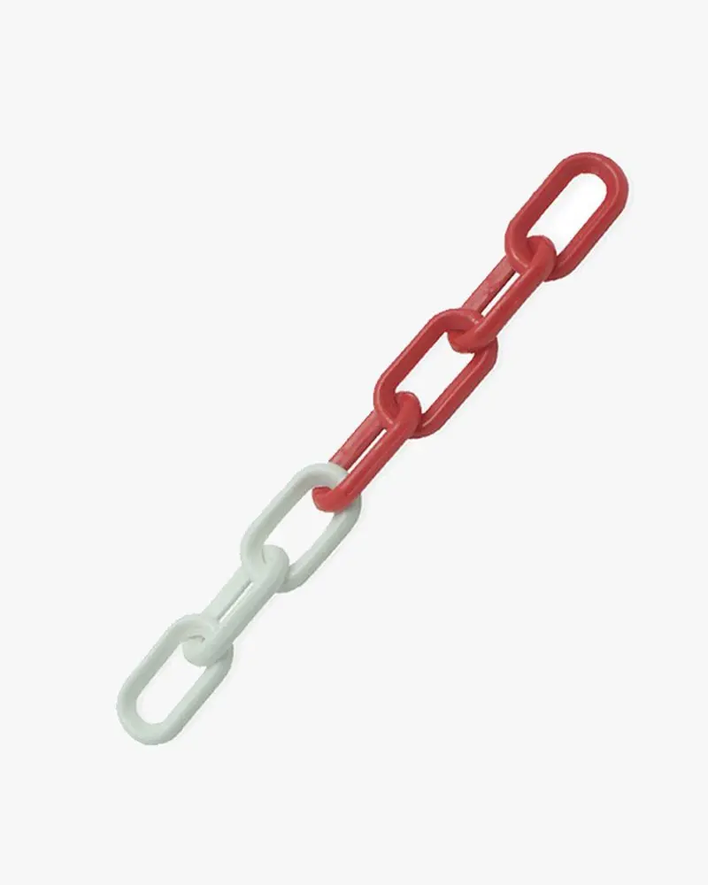 Chaine de signalisation polypro rouge et blanc 2m