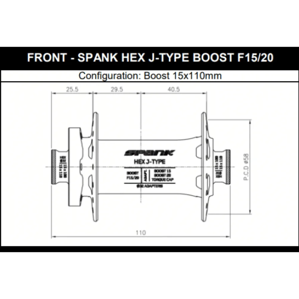 Moyeu Avant SPANK HEX 15/20 mm Boost 32 Trous Violet – Image 2