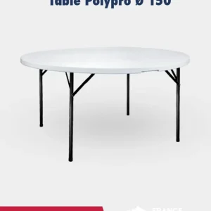 Promo 15 tables ronde 150 cm pliante polypro 1 chariot Promo 15 tables ronde 150 cm pliante polypro 1 chariot