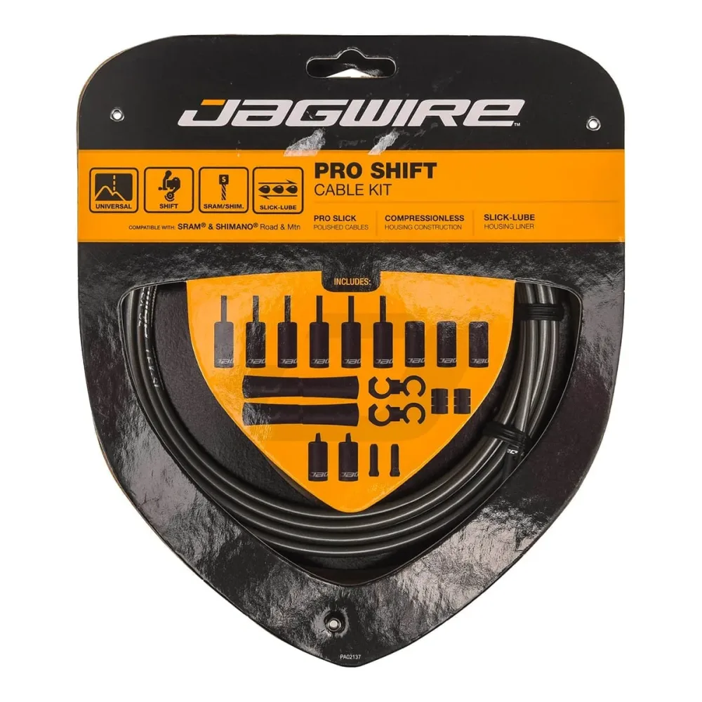 Kit de Câbles et Gaines de Dérailleur JAGWIRE ROAD AND MOUNTAIN PRO Noir Mat