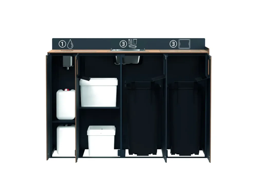 Meuble de tri et de débarrassage pour restauration compact HPL Restotri Signature – Image 2