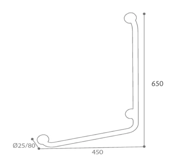 Barre de relèvement angle 90° 45 x 65 cm Biska – Image 3