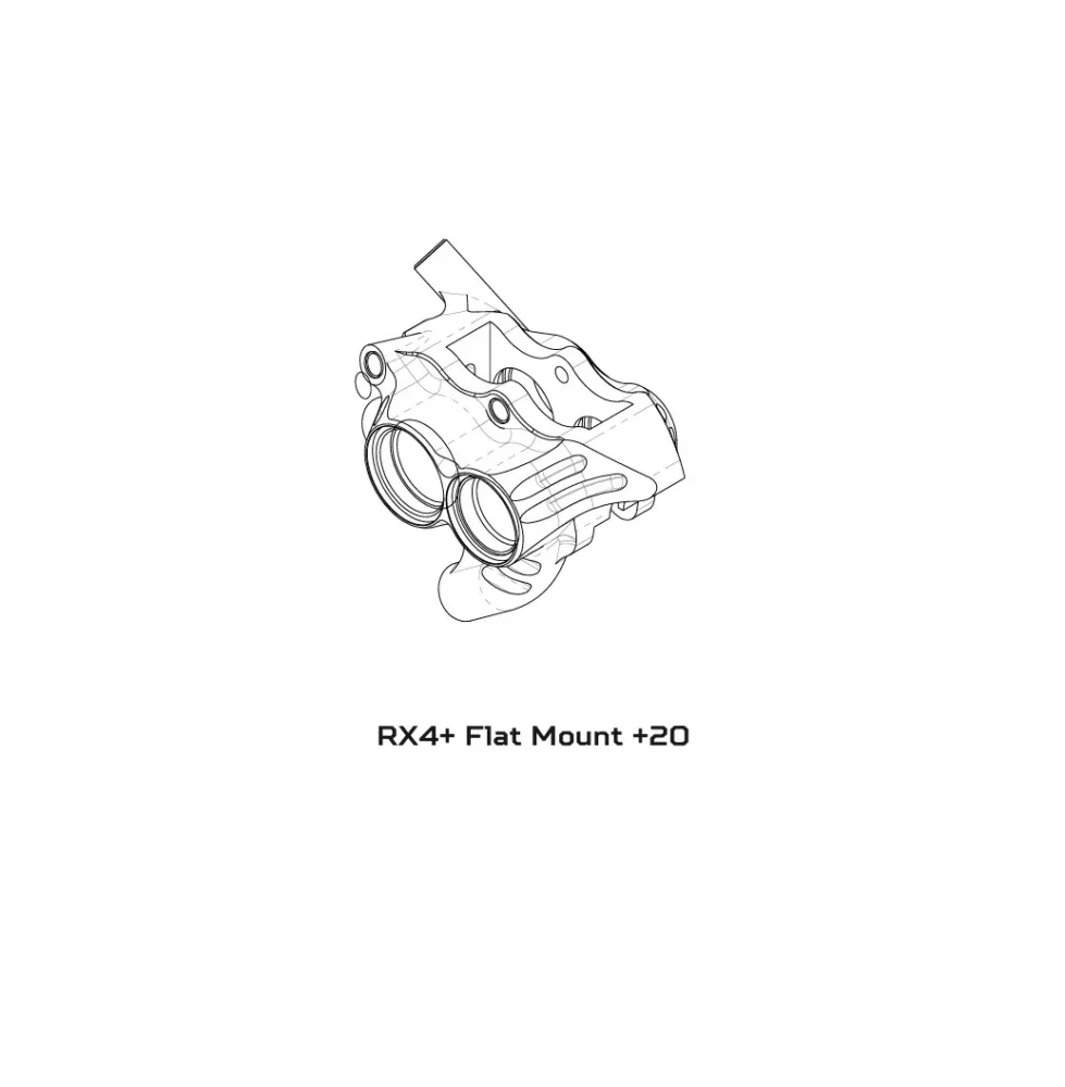 Etrier de Frein HOPE RX4+ SL FM 34mm (+20) 4 Pistons DOT Rouge – Image 2