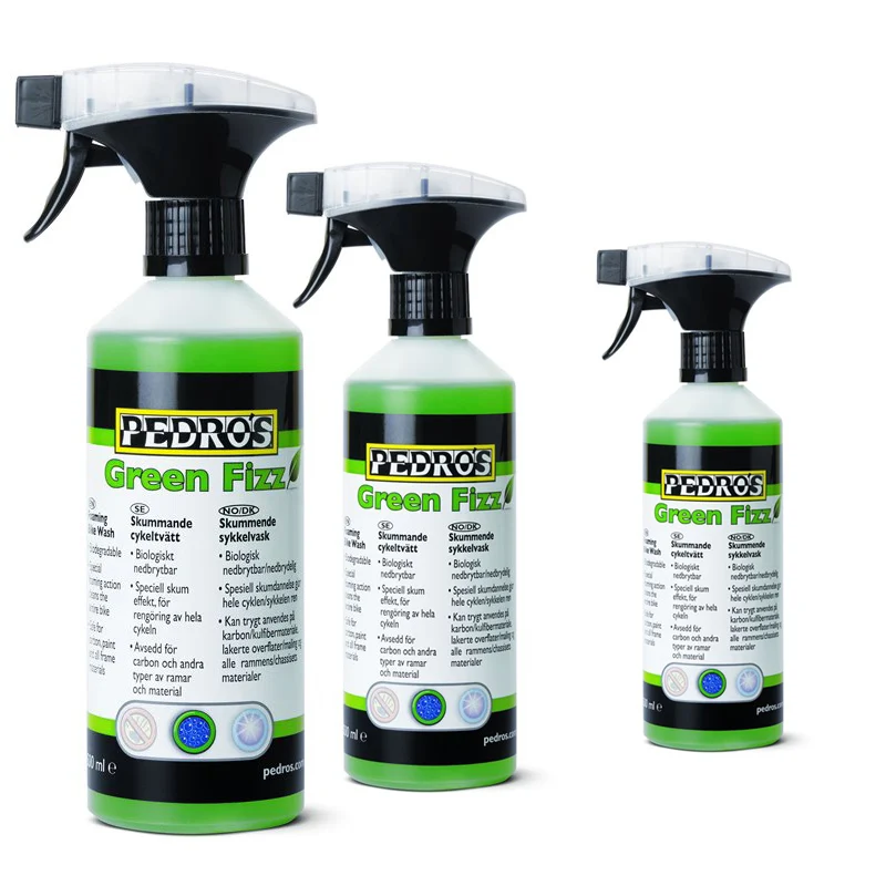 NETTOYANT DE VÉLOS PEDRO’S GREEN FIZZ KIT 500 ml (3 UNITÉS) NETTOYANT DE VÉLOS PEDRO’S GREEN FIZZ KIT 500 ml (3 UNITÉS)